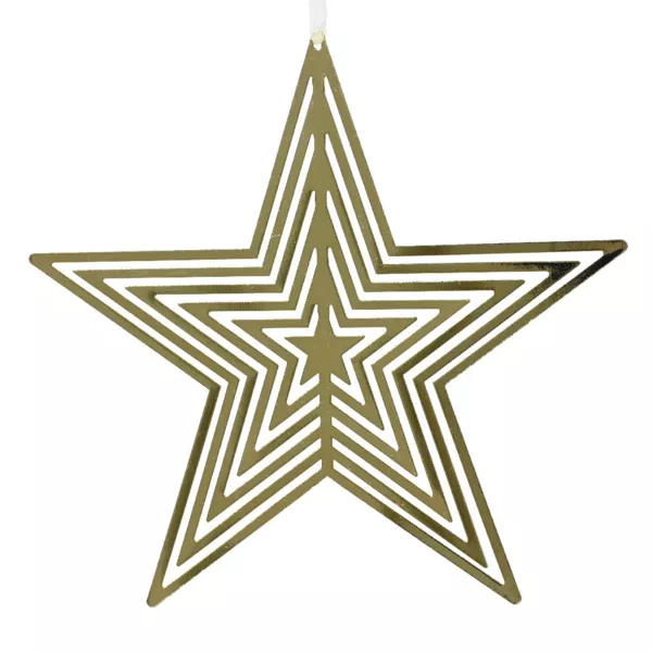 Estrella de Navidad para colgar metal (D10 cm) Santa-Luce Oro