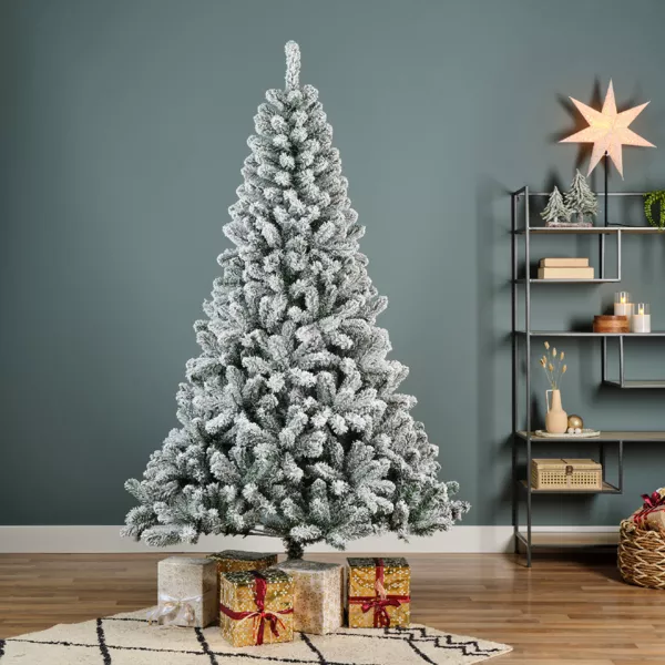 Árbol artificial de Navidad con luces 400 LED Altura 240 cm King Verde nevado