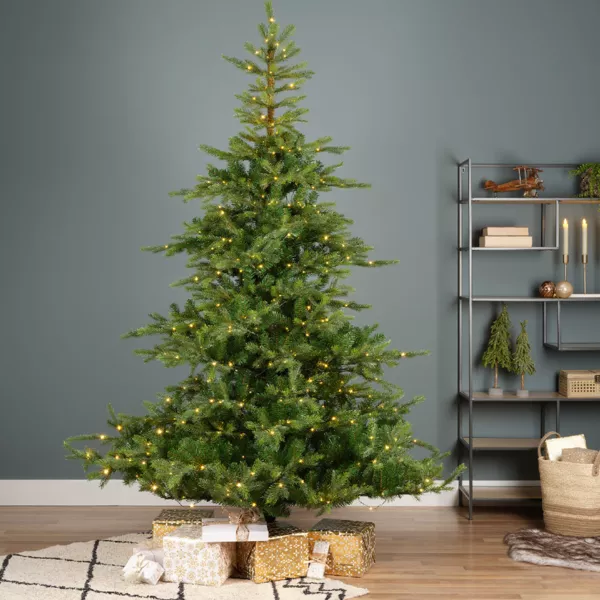 Sapin de Noël artificiel lumineux 250 LED H150 cm Glorious Vert sapin