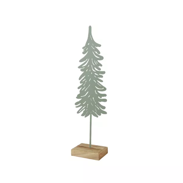 Árbol de Navidad de metal para colocar (H37 cm) Manigod Menta blanca