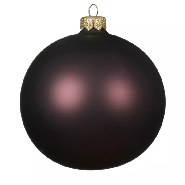 Lot de 6 boules de Noël en verre (D80 mm) Arctique mate Noir truffé