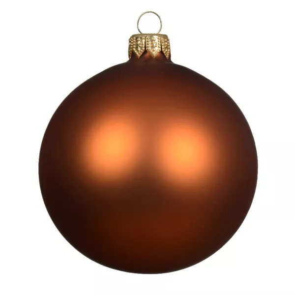 Lot de 6 boules de Noël en verre (D80 mm) Arctique mate Citrouille