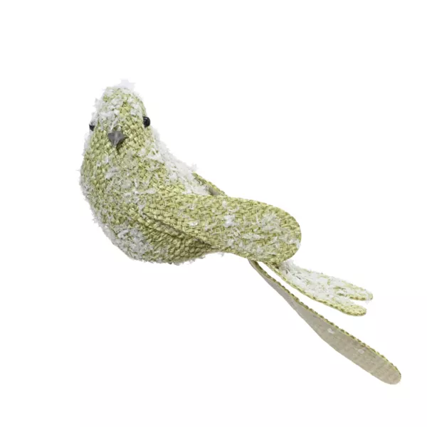 Oiseau sur pince (L13 cm) Hakuba Menthe blanche