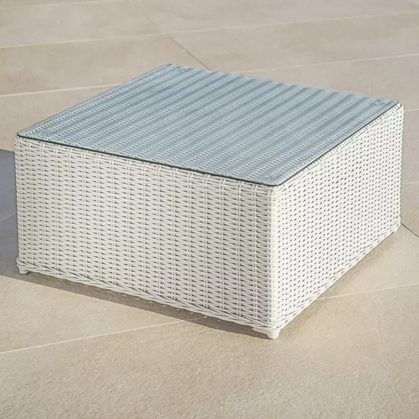 Quadratischer Loungetisch Polyrattan Calvi - Wei