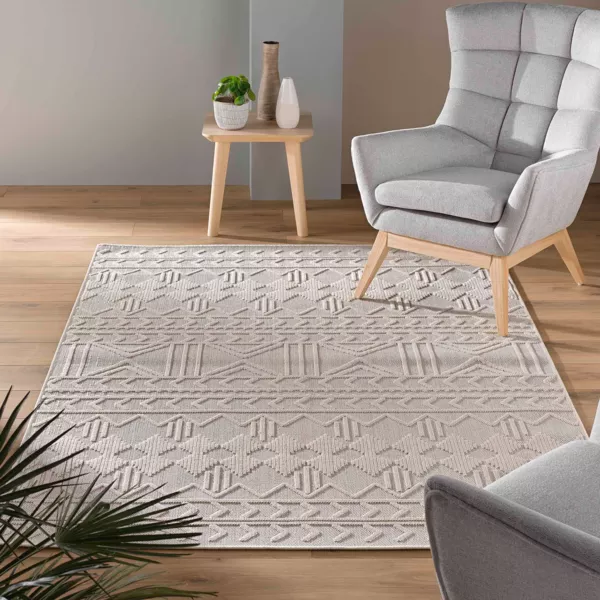Geweven woonkamer tapijt (160 x 230 cm) Valam Beige