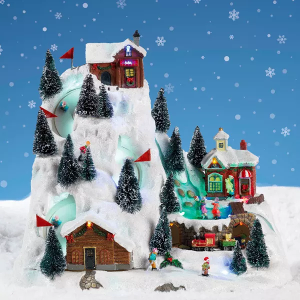 Village de Noël lumineux et musical Station de ski animée