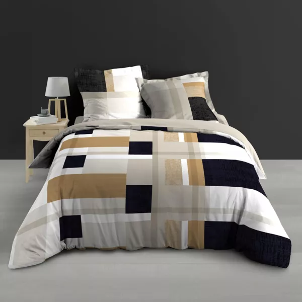 Dynebetrk og to pudebetrk i bomuldspercale (240 x 220 cm) Ulysse Multifarvet