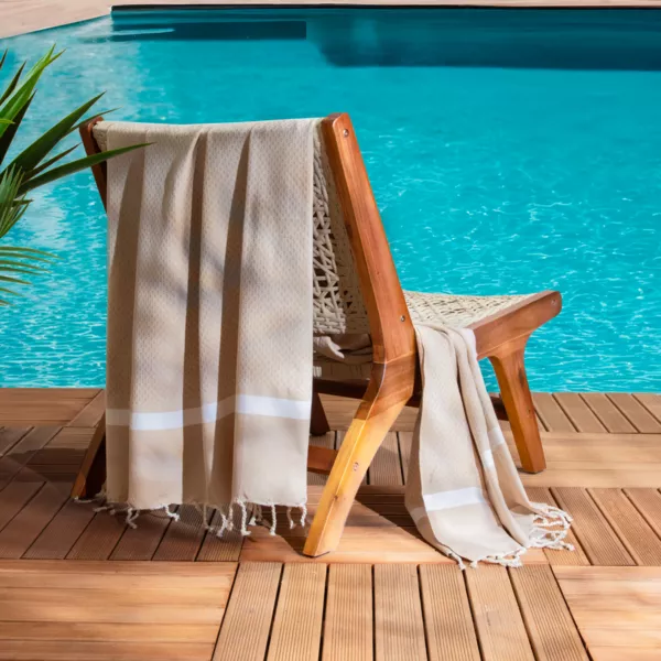 Fouta coton recyclé (100 x 200 cm) Selma Beige