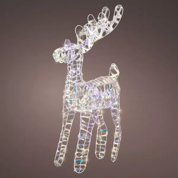 Lichtgevend rendier 50 LED (H50 cm) Ijskoud Wit