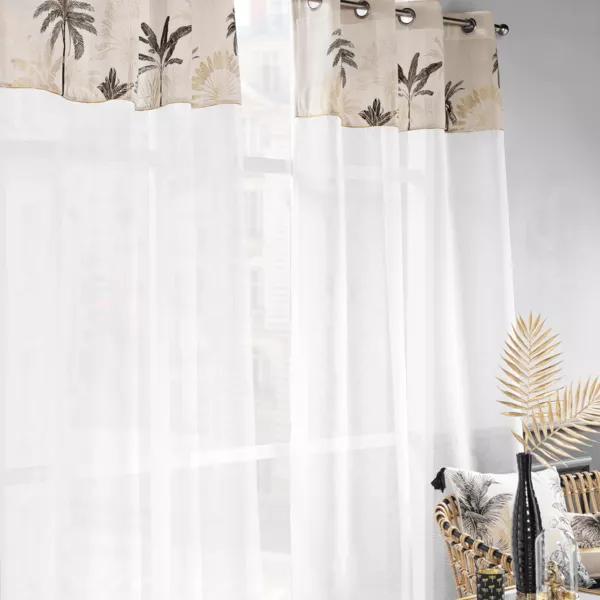 Visillo con ojales (140 x 240 cm) Papaya Crudo