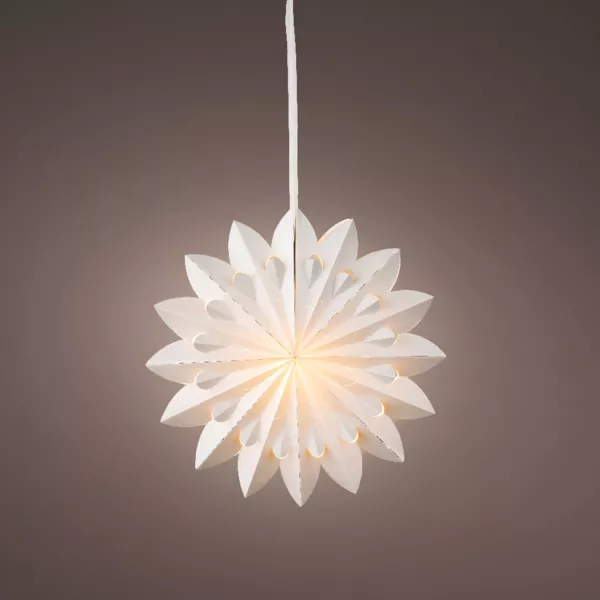 Hangende LED-papierlamp (D60 cm) Origami Floralia Grijs