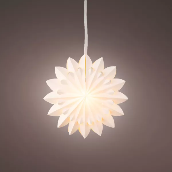 Hangende papieren LED lamp (D60 cm) Origami Floralia Wit