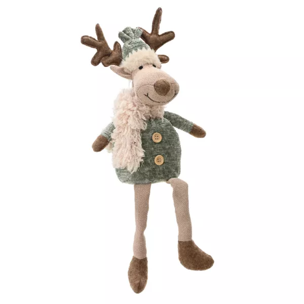 Renne de Noël à asseoir (H38 cm) Monsieur Chic Beige