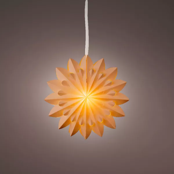Suspension lumineuse papier LED (D40 cm) Origami Floralia Sable