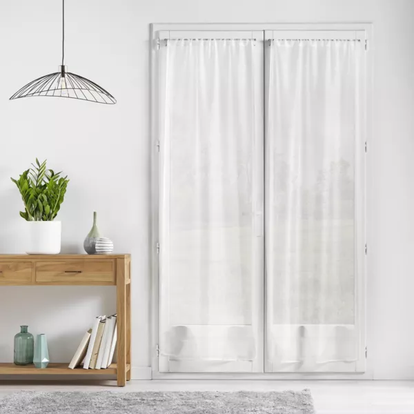 Paire de voilages passe-tringle (70 x 200 cm) Lissea Blanc