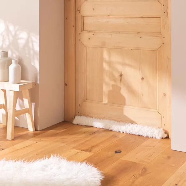 Dørpude i falsk pels (80 x 10 cm) Får Ecru