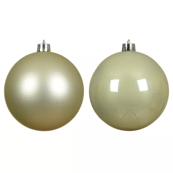 Set van 4 kerstballen (D100 mm) Alpine Witte Munt
