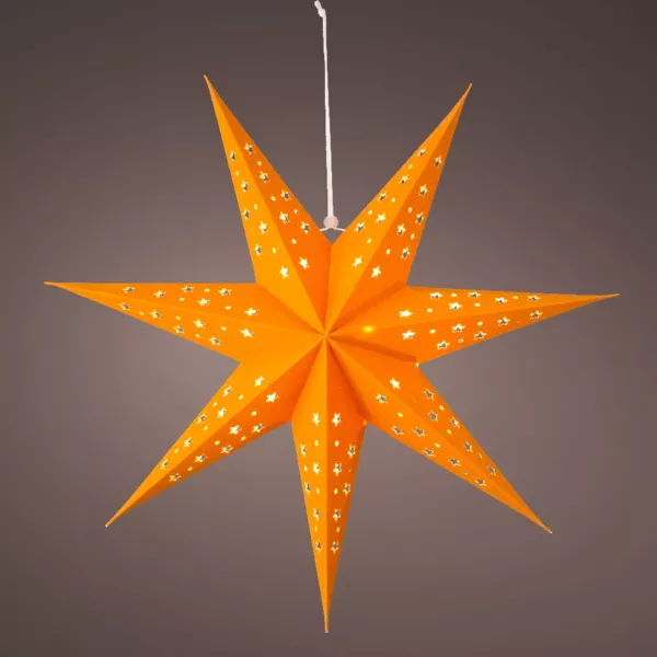 Etoile lumineuse à suspendre (H40 cm) Origami Stella Ambre et blanc chaud