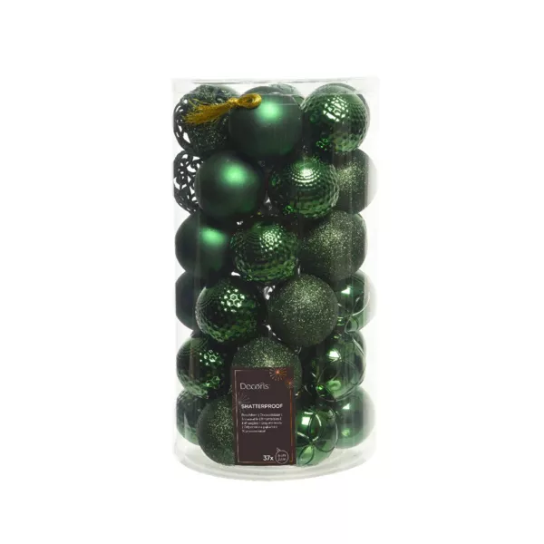 Lot de 37 boules de Noël (D60 mm) Alpine Mix Vert sapin