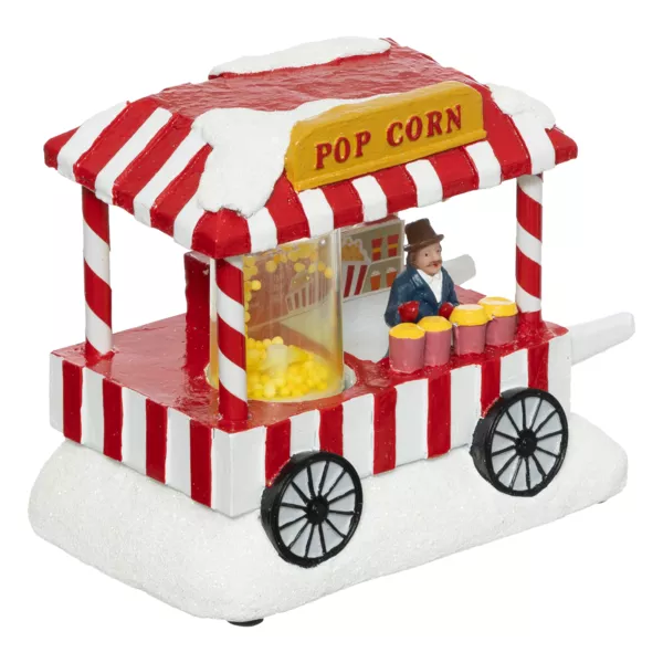 Scène de vie illuminée à piles (H12 cm) Stand de Popcorn