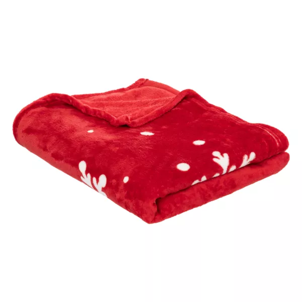 Kerstplaid (130 x 180 cm) Merry Christmas Rood