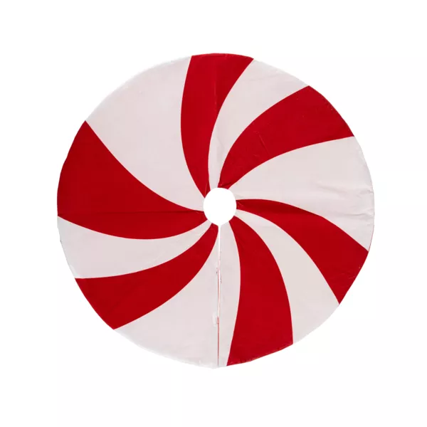 Runde Weihnachtsbaumdecke (D90 cm) Bonbon Rot und Weiß