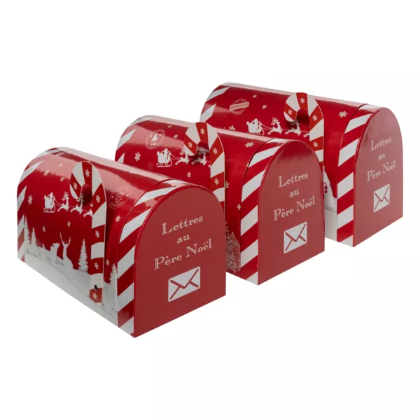 Set van 3 Brievenbussen (H26 cm) Kerstdorp