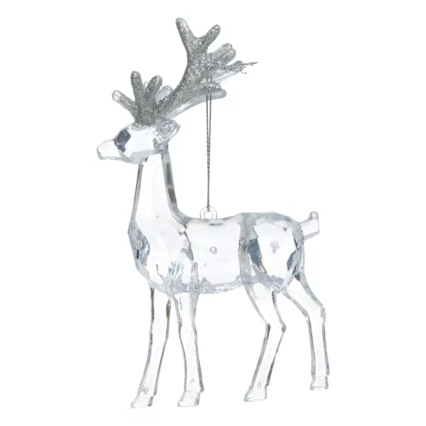 Suspension de Noël (H14 cm) Renne des glaces Transparent