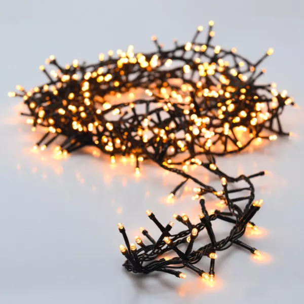 Guirlande lumineuse à piles 4 m 200 LED câble vert Boa Blanc extra chaud