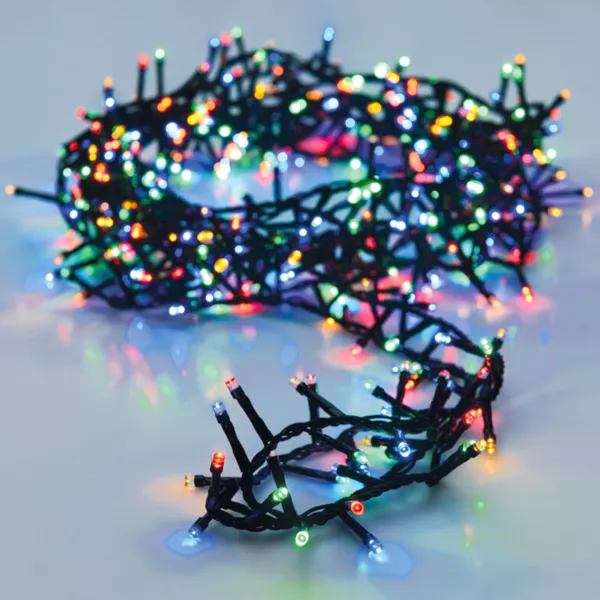Guirlande lumineuse à piles 4 m 200 LED câble vert Boa Multicolore
