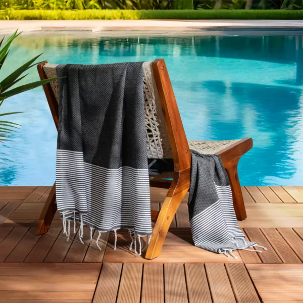 Fouta cotone riciclato (100 x 200 cm) Oceano Nero
