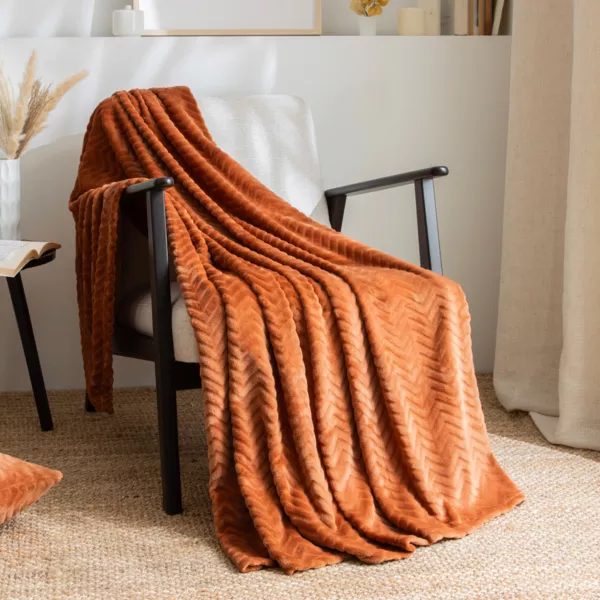 Zacht plaid flanel (125 x 150 cm) Zag Koper