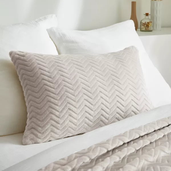 Sierkussen rechthoekig flanel (40 x 60 cm) Zag Ecru