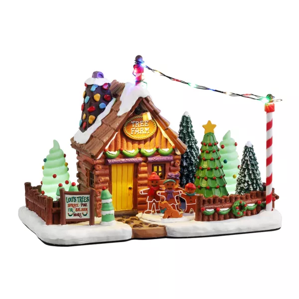 Village de Noël Lemax lumineux à piles Ferme des sapins Lou's Tree