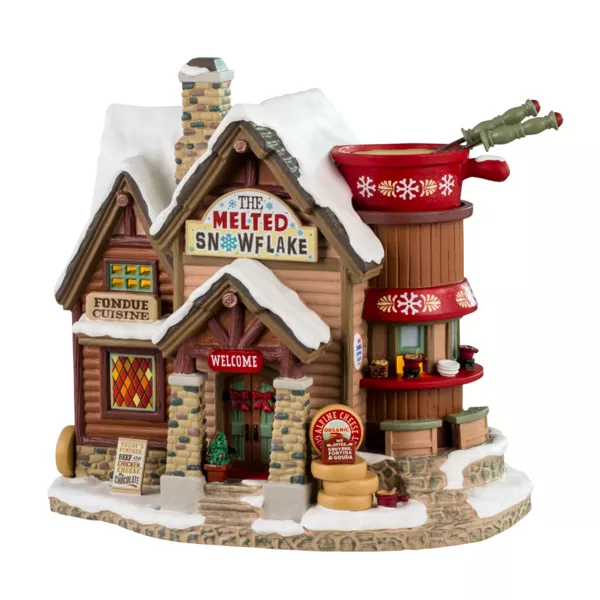 Village de Noël Lemax lumineux Restaurant le Flocon de neige fondu