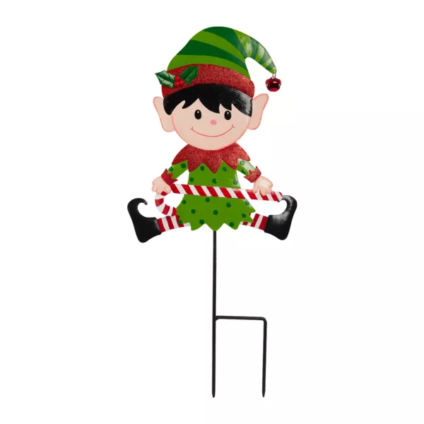 Piquet de jardin en métal (H50 cm) Lutin de Noël