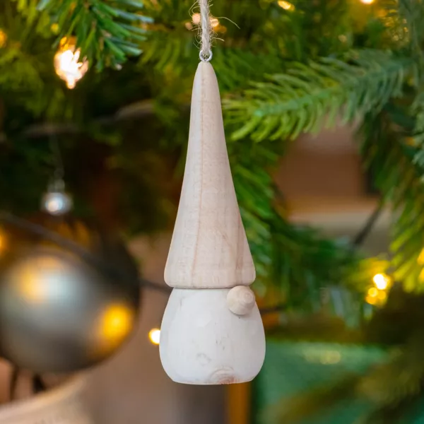 Duende de madera para colgar (H13 cm) Navidad en naturaleza