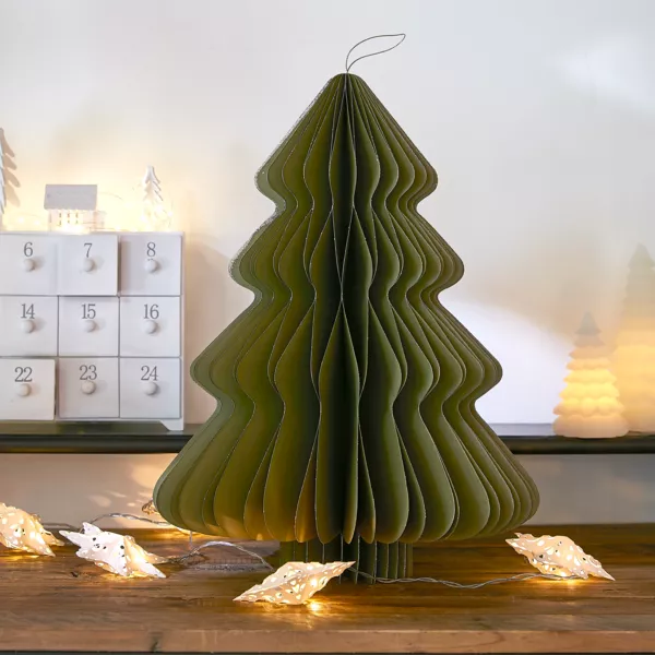 Árbol de papel para colgar (H40 cm) Cierre Magnético Verde