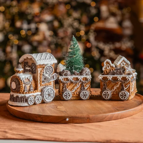 Tren decorativo luminoso (18 cm) Pan de Especias Delicioso