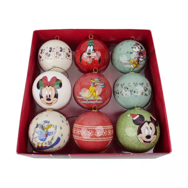 Coffret de 9 boules de Noël (D75 mm) Disney Mickey et ses amis