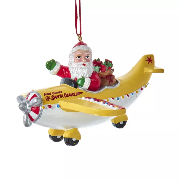 Suspension de Nol (H9 cm) Pre Nol en avion Jaune