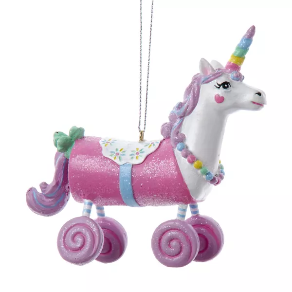 Suspension de Noël (H8 cm) Licorne pailletée Multicolore