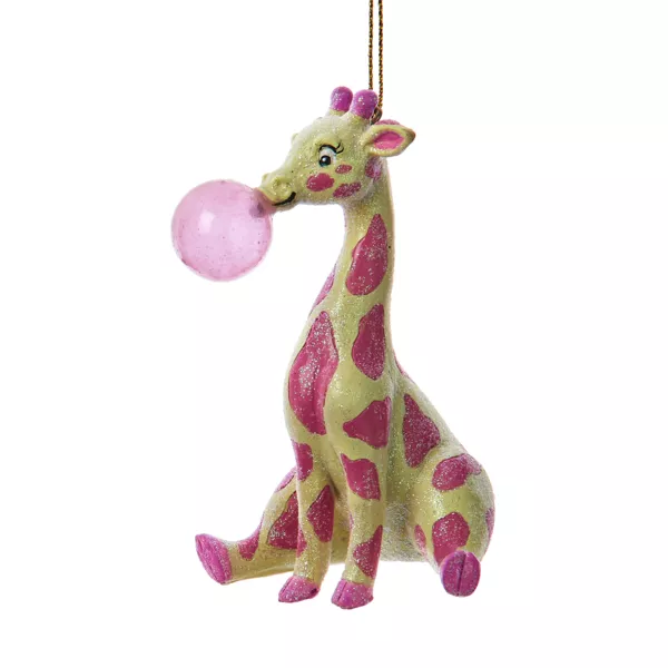 Suspension de Noël (H7 cm) Girafe et boule de gomme