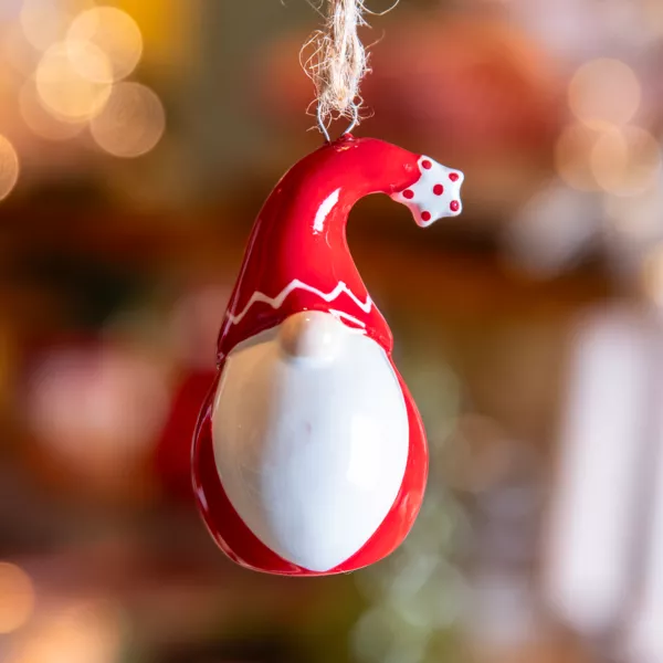 Papá Noel para colgar (H6 cm) Dolomita Rojo y blanco