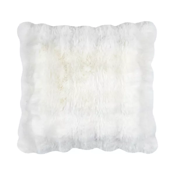 Cuscino quadrato in pelliccia sintetica (45 x 45 cm) Nebraska Ecru