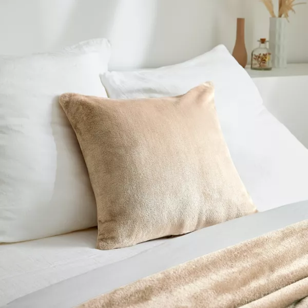 Funda de cojín cuadrada en franela (45 x 45 cm) Didou Marrón glaseado