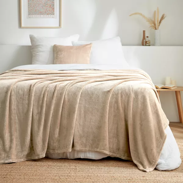 Zachte Plaid flanel (180 x 230 cm) Didou Ijskoffie bruin 