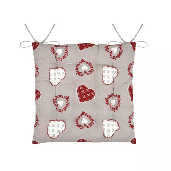 Cuscino per sedia quadrato in cotone (40 x 40 cm) Ornon Tortora