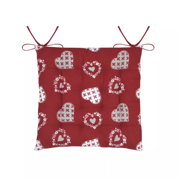 Cuscino per sedia quadrato in cotone (40 x 40 cm) Ornon Rosso