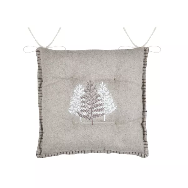 Cuscino per sedia quadrato in velluto (38 x 38 cm) Landry Beige